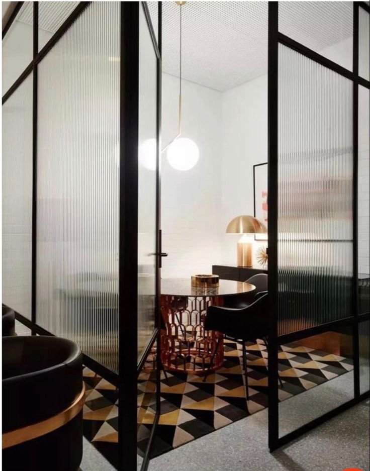 Fluted Glass Partition Wall